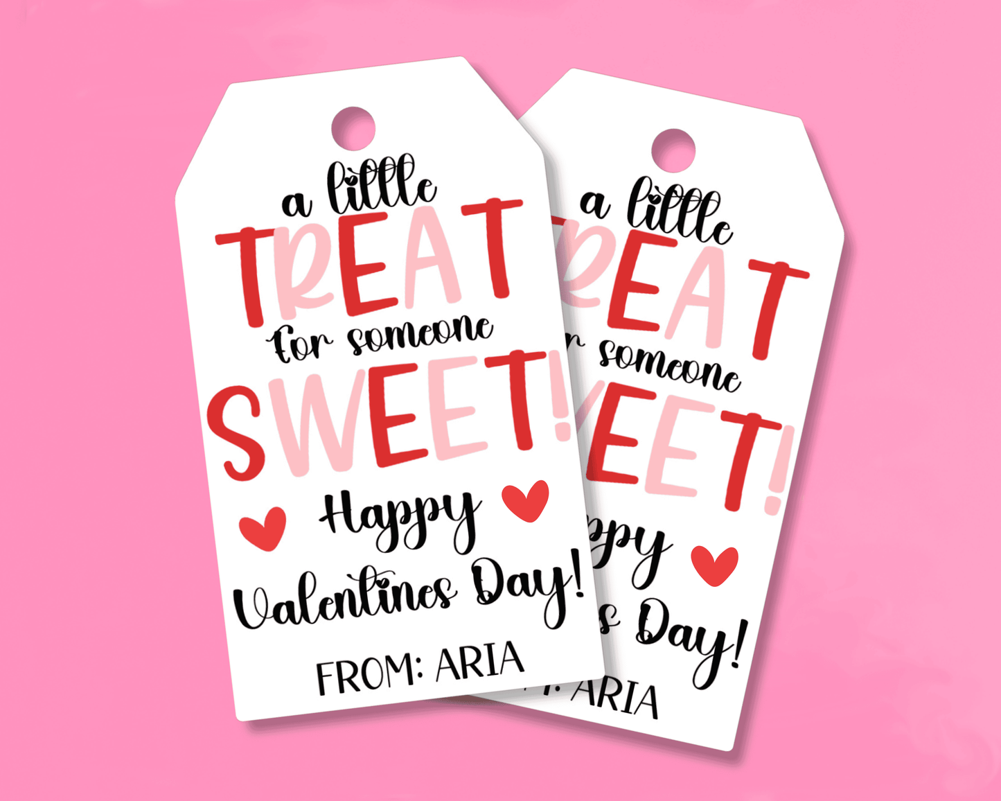 Editable Treat Sweet Valentine Gift Tags for Kids Classroom Valentine