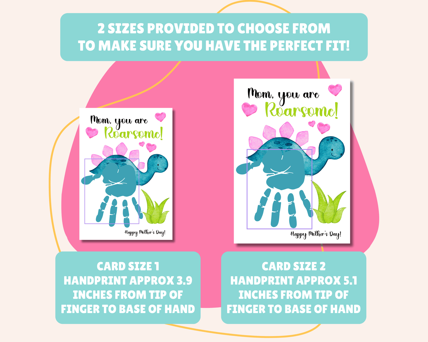 Mother's Day Dinosaur Handprint Art & Activity Bundle
