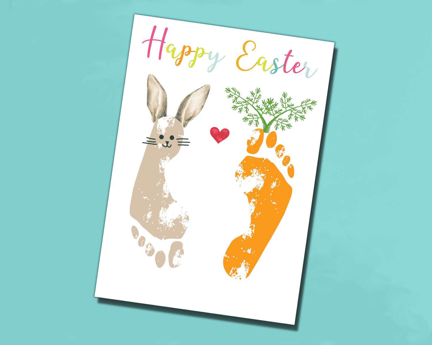 Easter Footprint Art - Happy Easter, Kids Footprint Keepsake, Easter Printable
