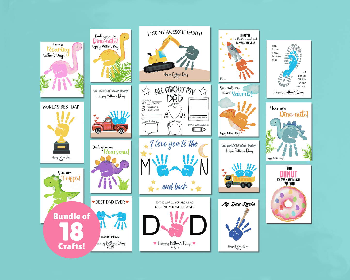 Fathers Day Handprint Art Bundle