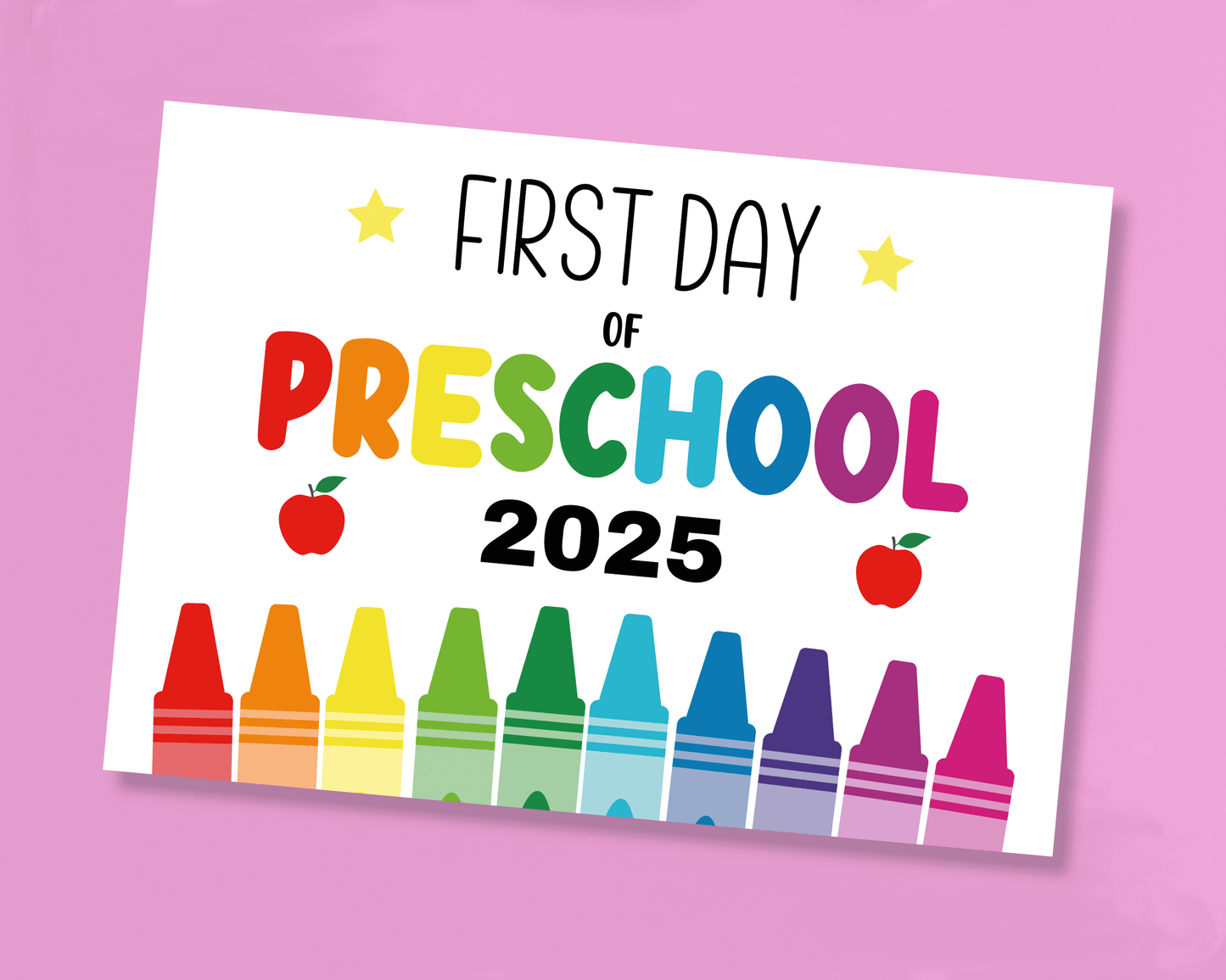 First Day of Preschool 2025 Certificate