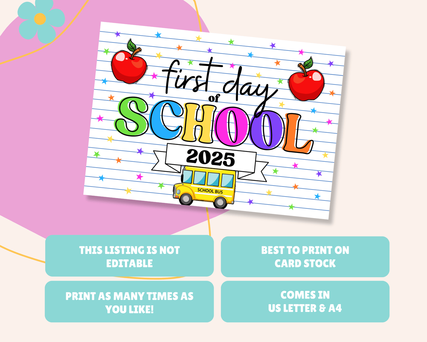 First Day of School 2025 Certificate