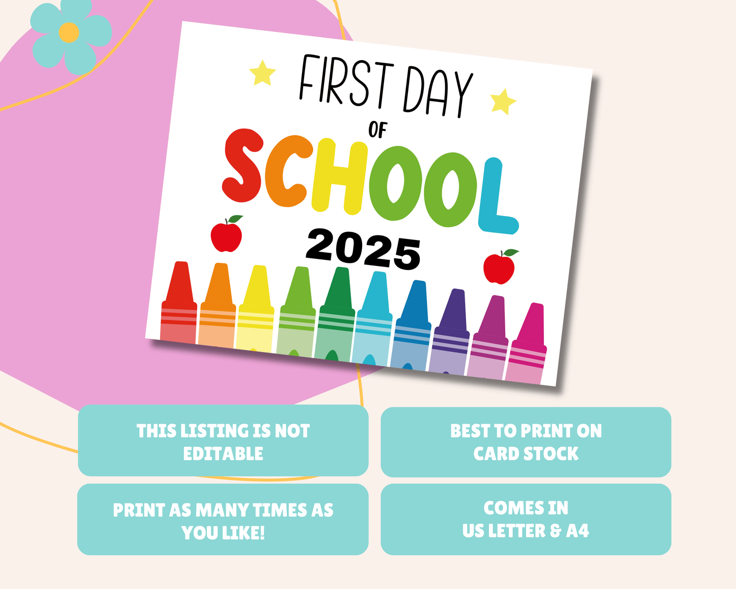 First Day of School 2025 Certificate