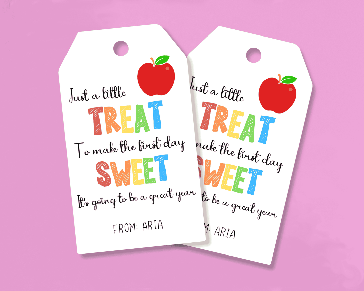 EDITABLE First Day Of School Gift Tag