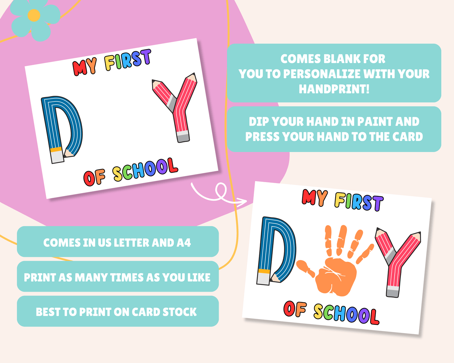 First Day Of School Handprint Craft