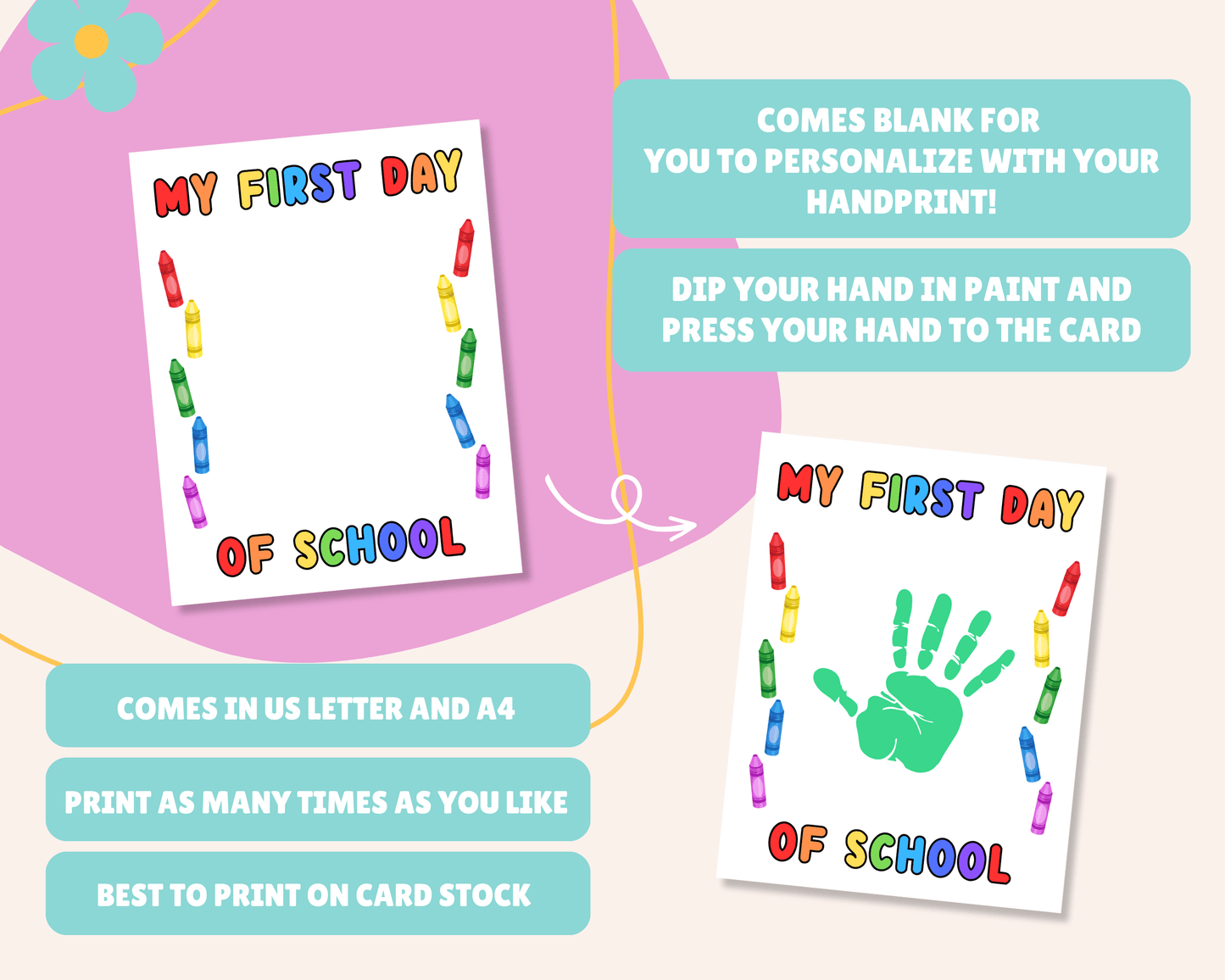 First Day Of School Handprint Craft