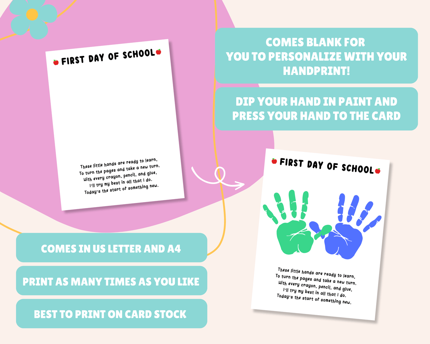 First Day Of School Handprint Craft