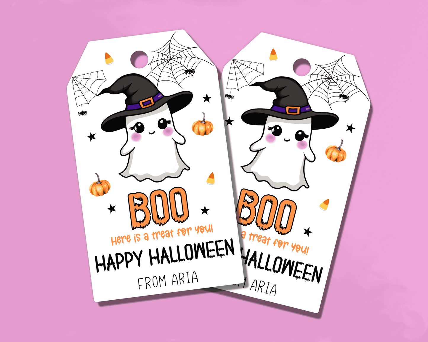 Ghost Boo Happy Halloween Gift Tags