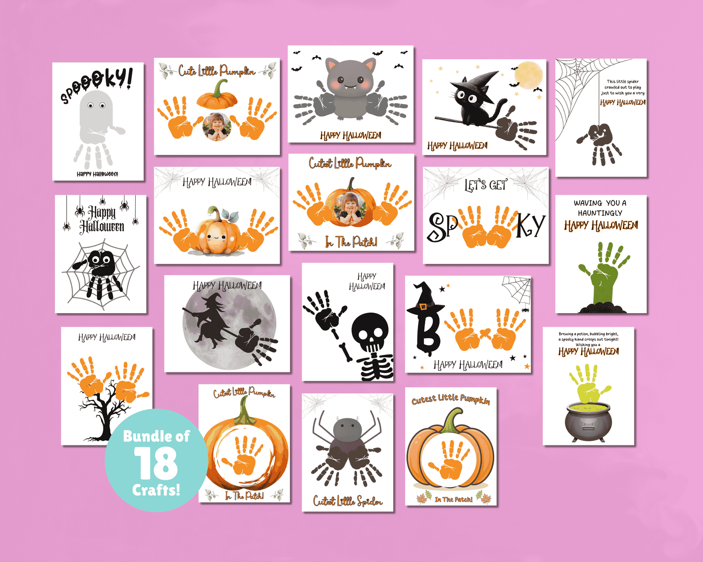 Halloween Art Handprint Craft Bundle