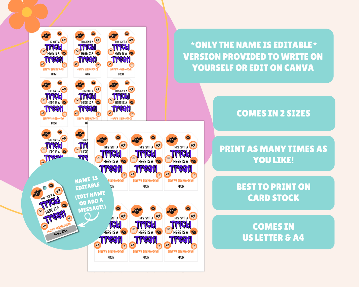 Trick or Treat Halloween Gift Tags