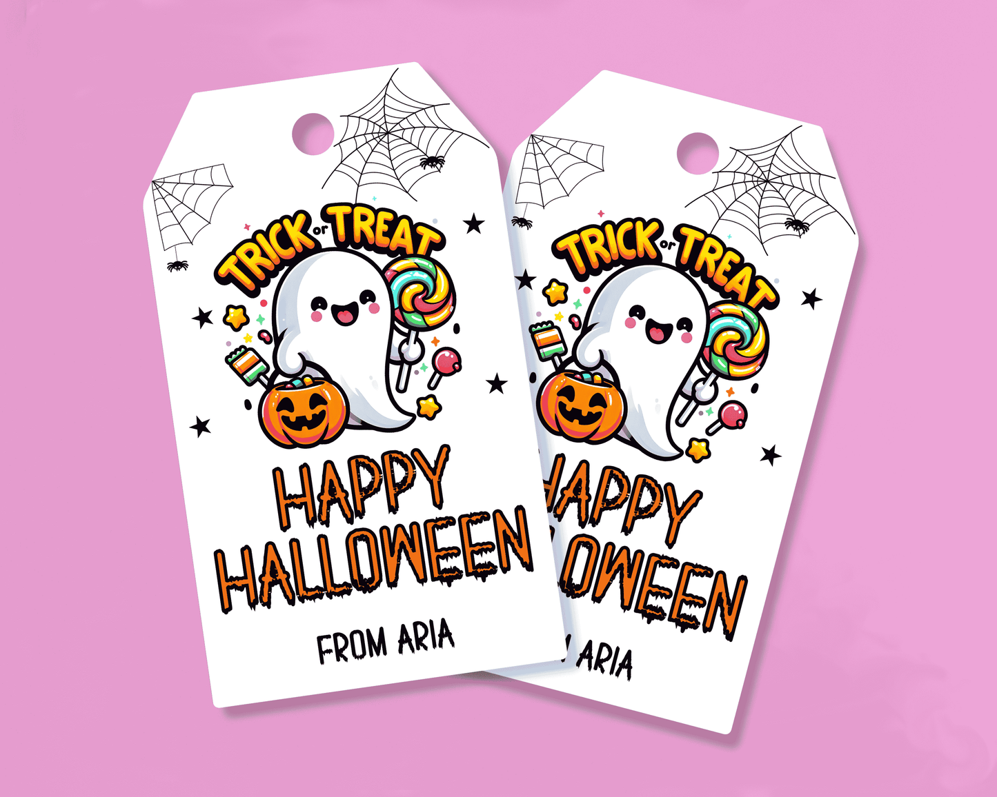 Trick or Treat Ghost Halloween Gift Tags