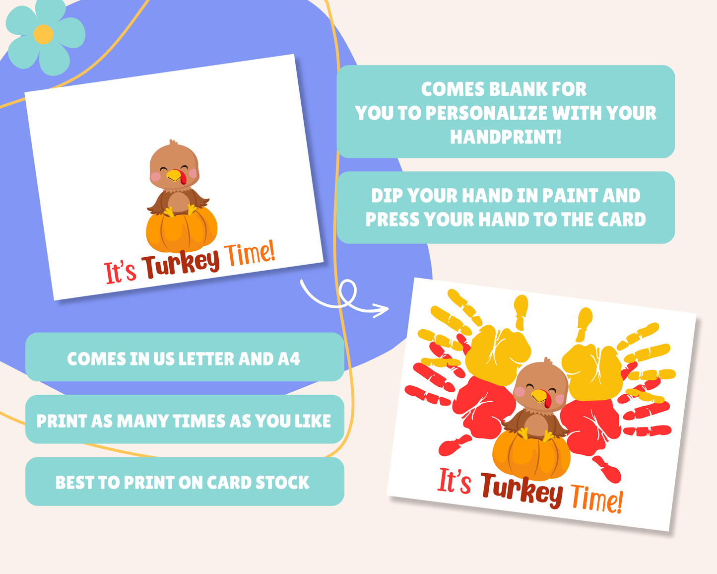 It's Turkey Time Fall Handprint Craft