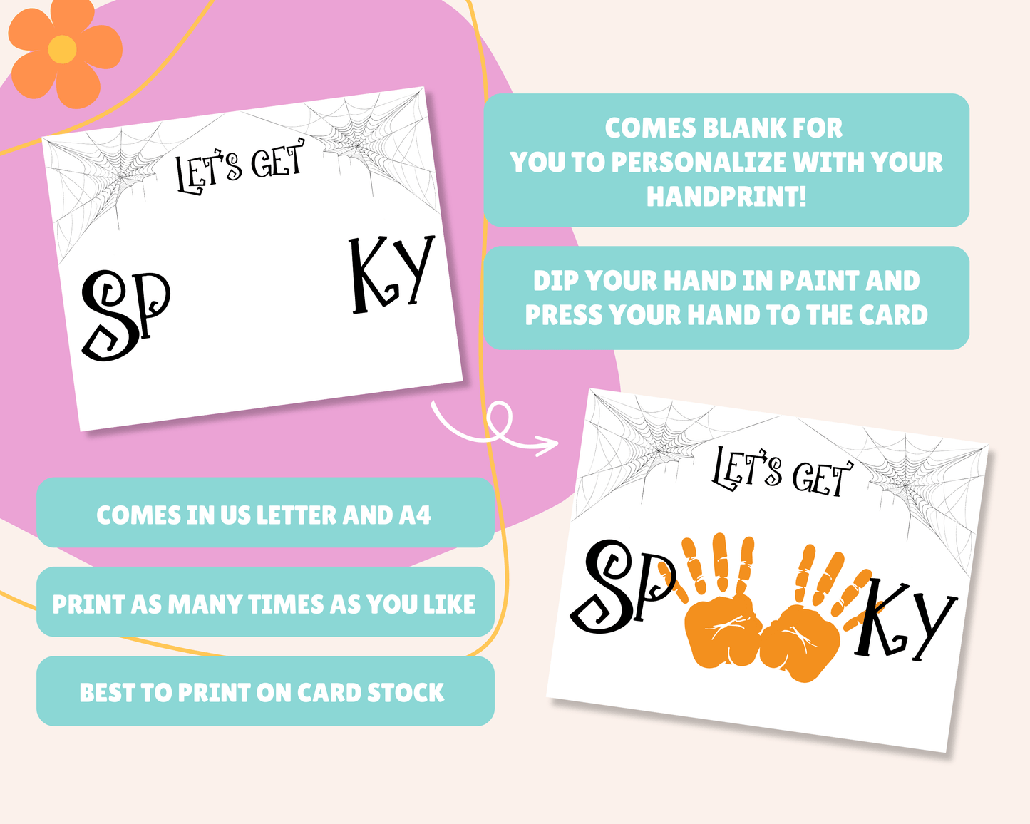 Lets Get Spooky Halloween Handprint Craft