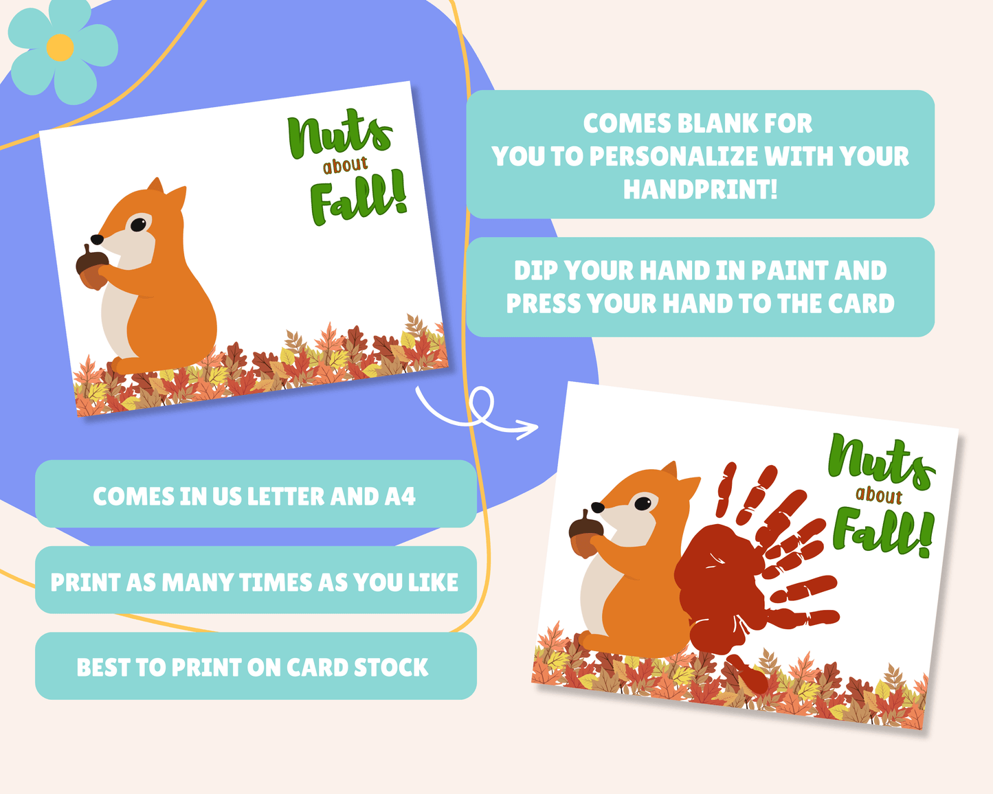 Nuts about Fall Handprint Craft