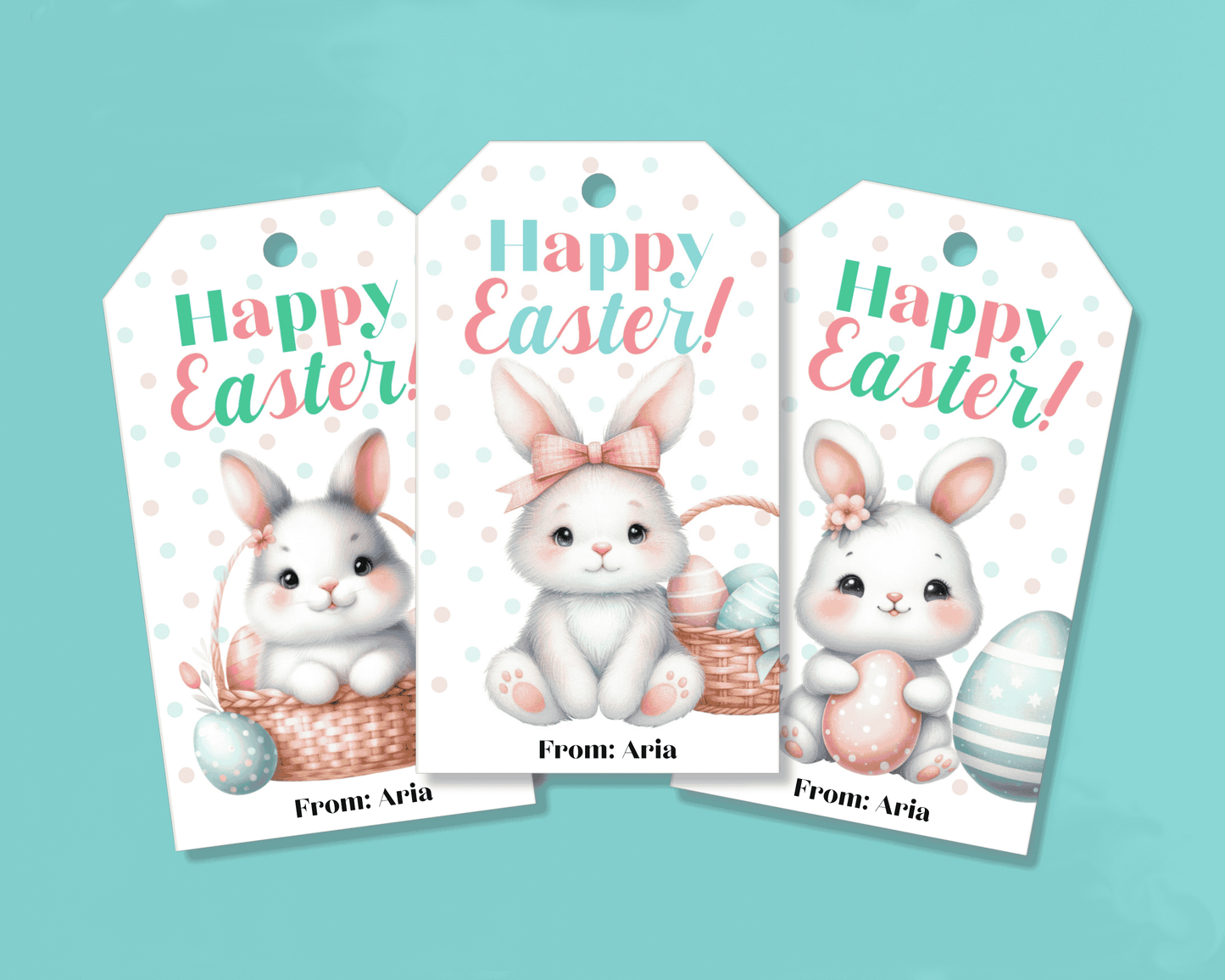 Editable Easter Gift Tags, Printable Easter Basket Tags