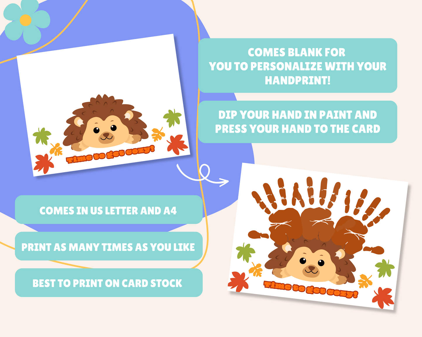 Time to get Cozy Hedgehog Handprint Craft