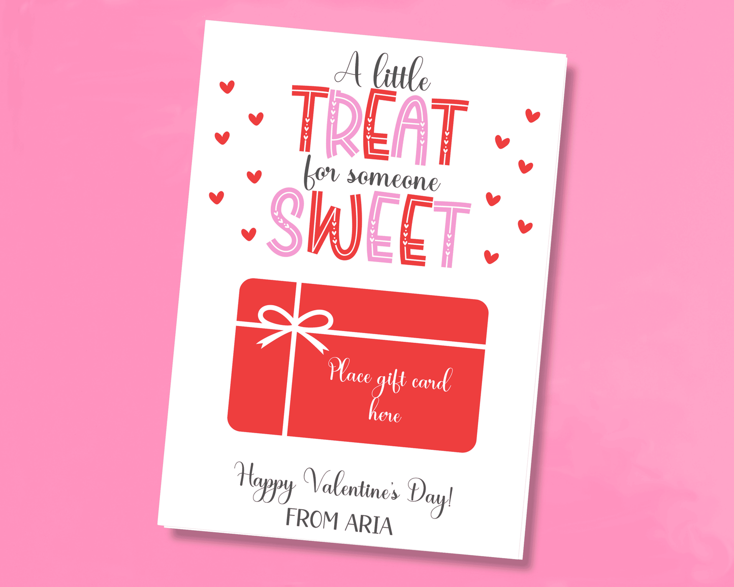 Editable Sweet Treat Teacher Valentine Gift Card Holder for Classroom Valentine