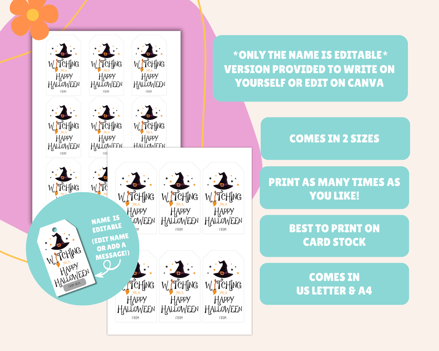 Witching you a Happy Halloween Gift Tags