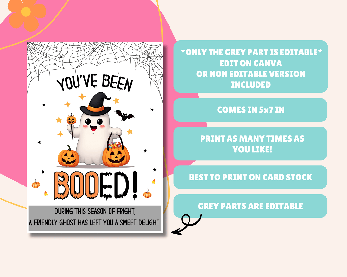 You've been Booed Editable Halloween Sign