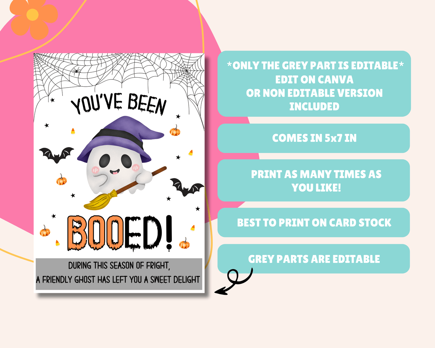 You've been Booed Editable Halloween Sign