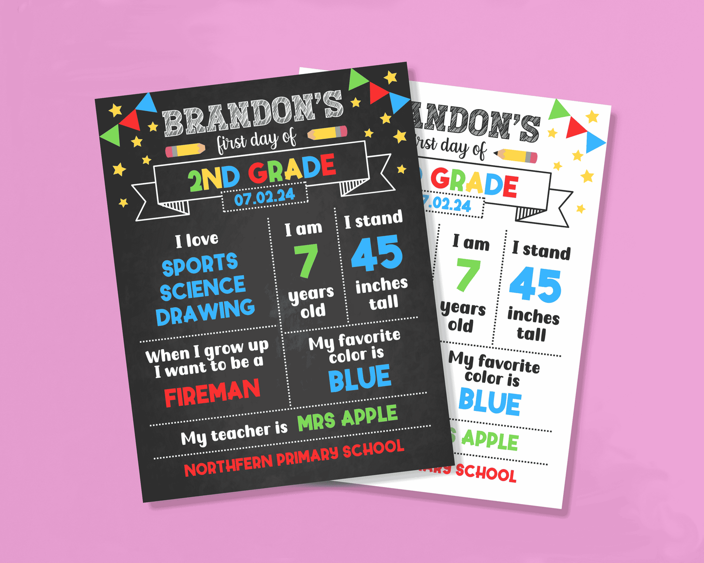 EDITABLE Chalkboard Back to School Sign