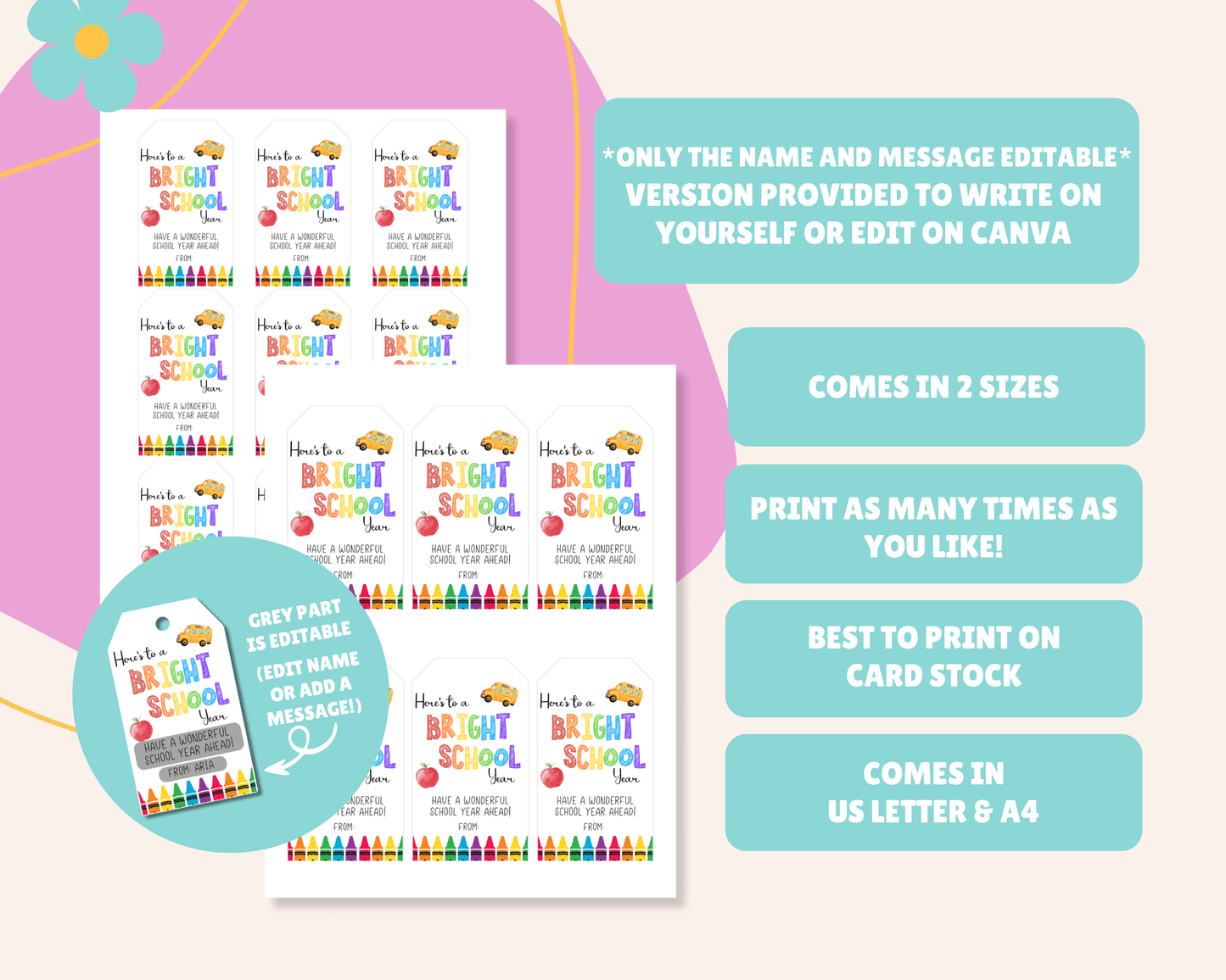 EDITABLE Teacher Appreciation Gift Tag