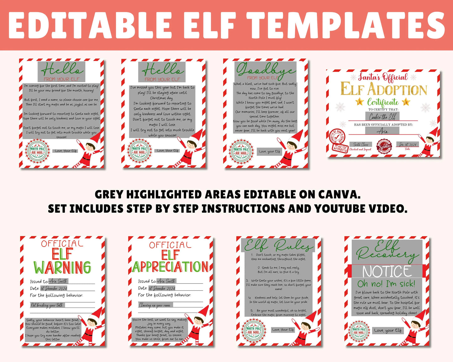 40 Scenes Easy Printable Elf Kit