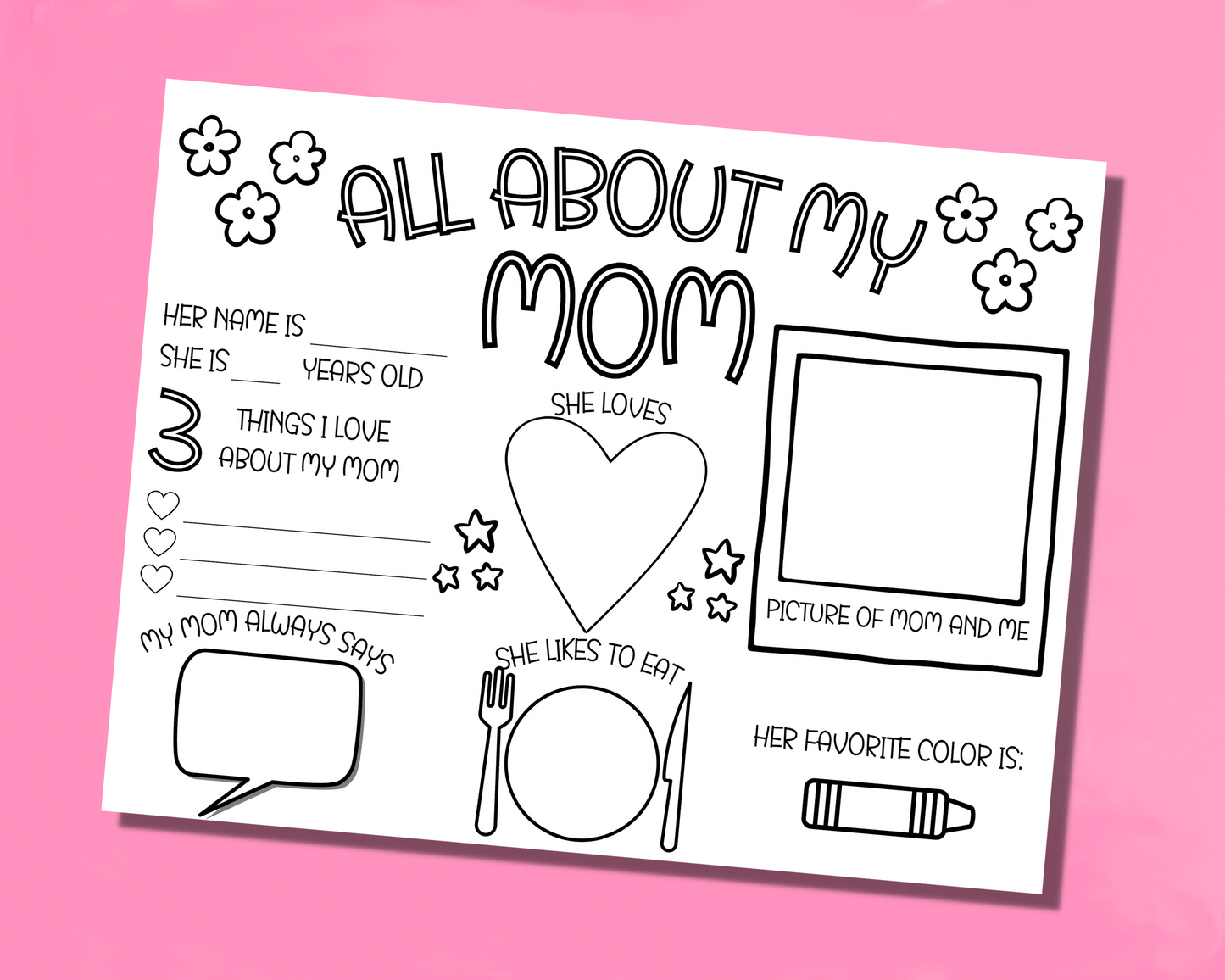 Mother's Day All About My Mom Printable