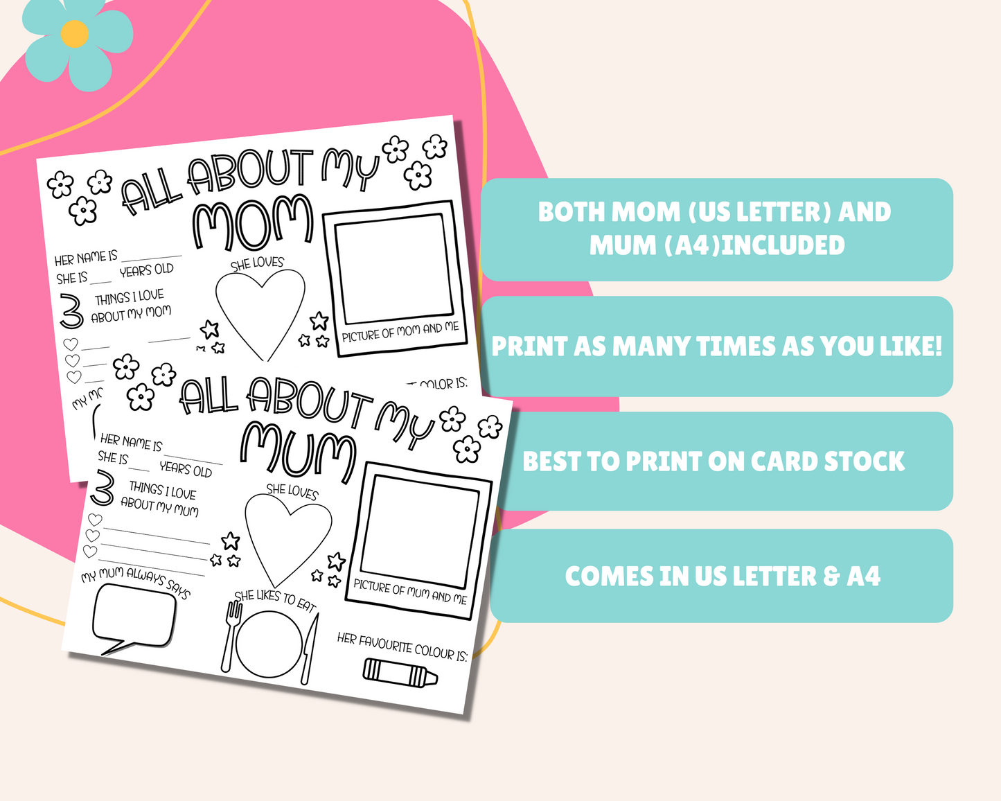 Mother's Day All About My Mom Printable