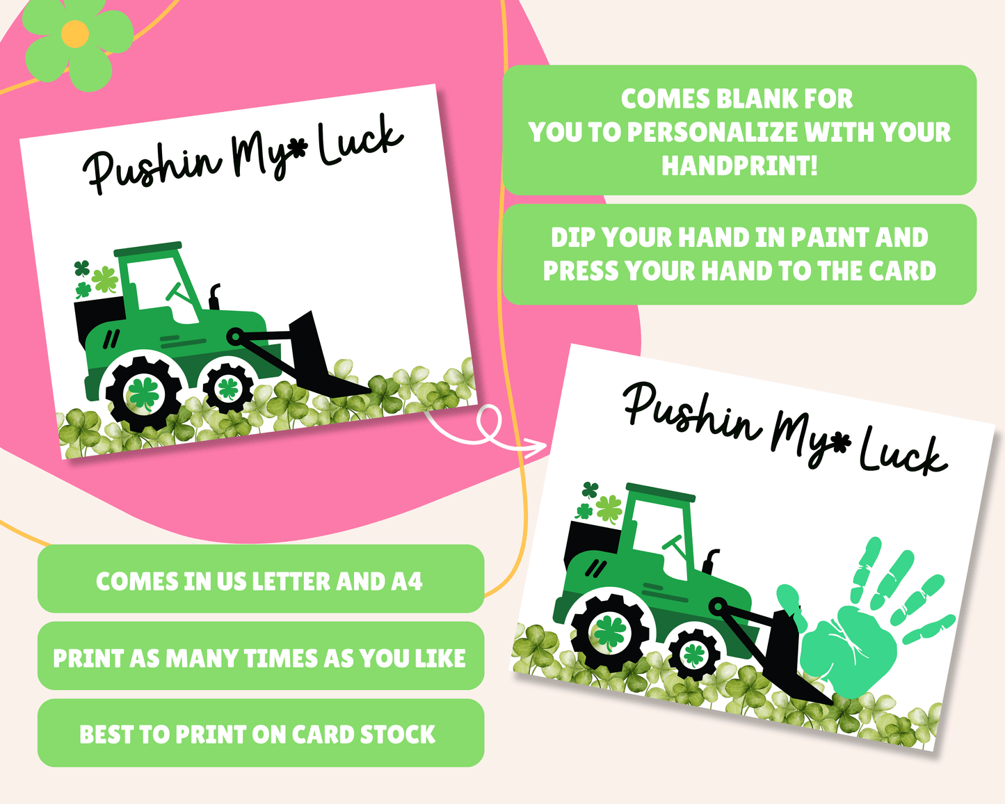 St Patrick's Day Handprint Art Craft Bundle