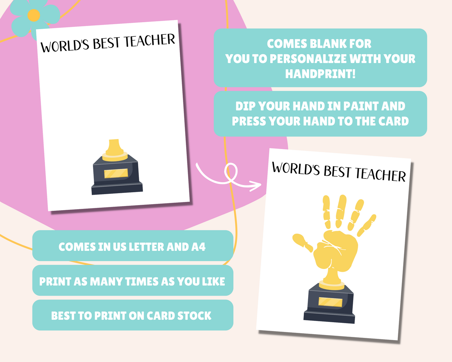 Teacher Appreciation Handprint Art Bundle