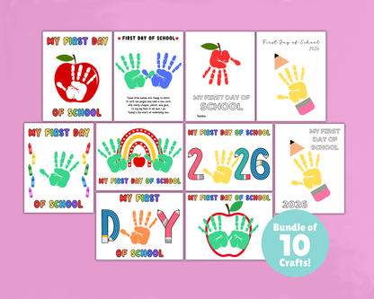First Day Of School Handprint Craft Bundle