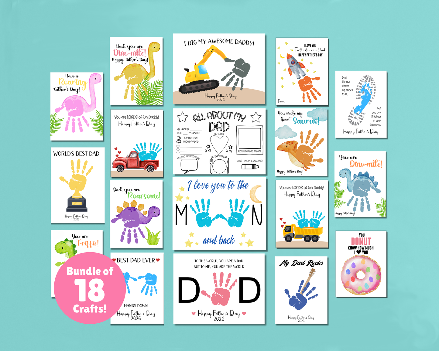 Fathers Day Handprint Art Bundle