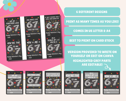 Editable 6 7 Kids Valentine Cards for Kids for Classroom Valentine