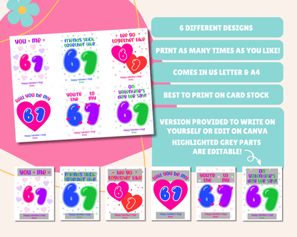 Editable 6 7 Kids Valentine Cards for Kids for Classroom Valentine