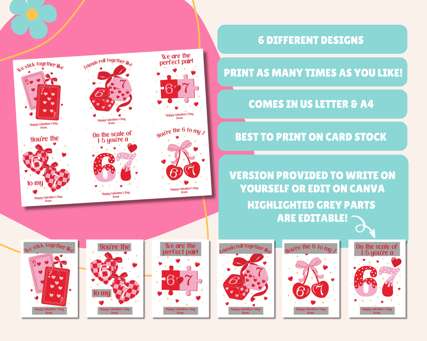 Editable 6 7 Kids Valentine Cards for Kids for Classroom Valentine