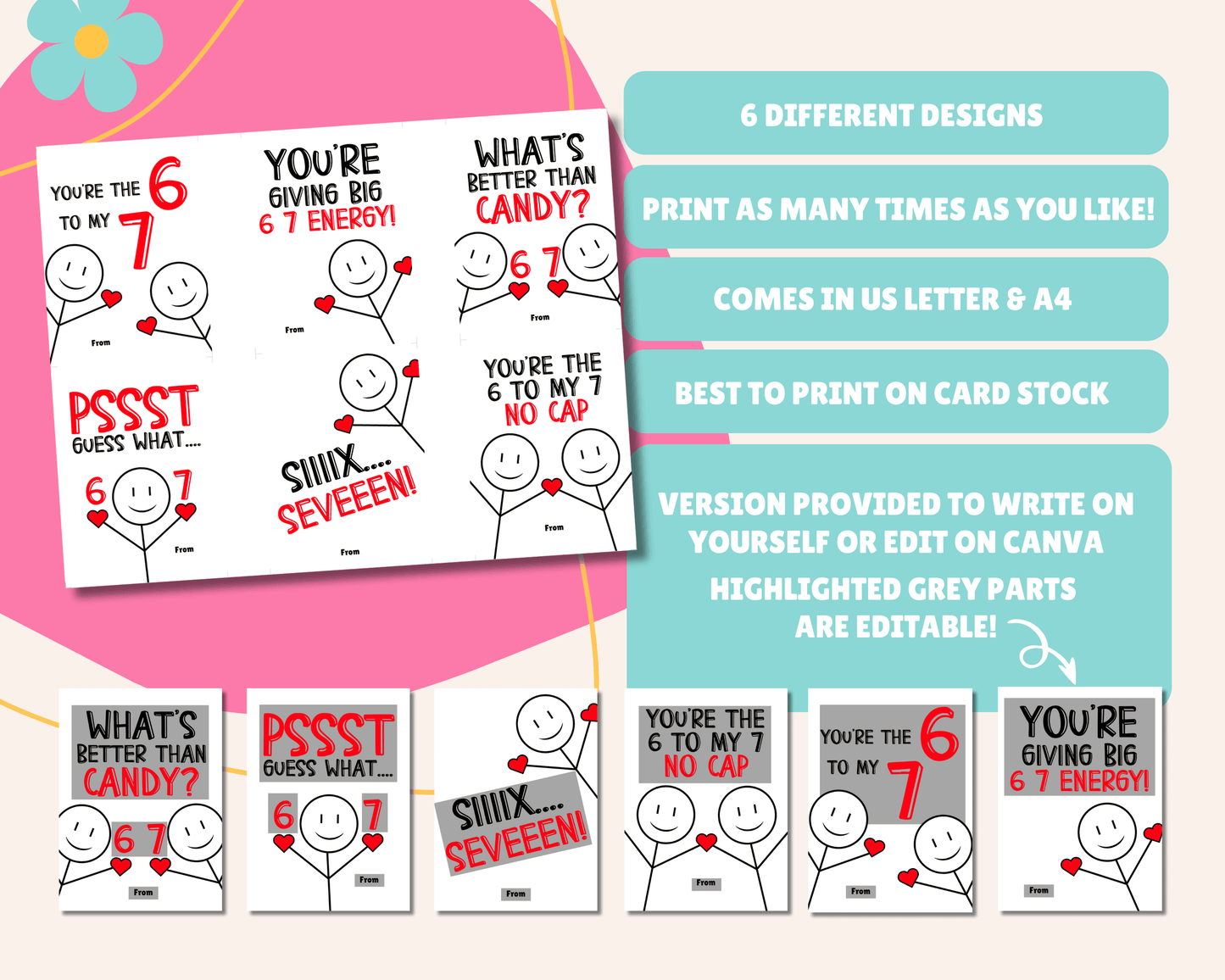 Editable 6 7 Kids Valentine Cards for Kids for Classroom Valentine