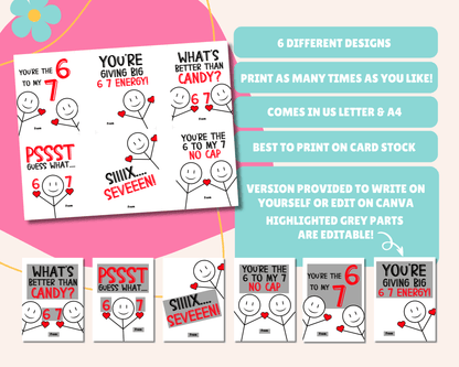 Editable 6 7 Kids Valentine Cards for Kids for Classroom Valentine