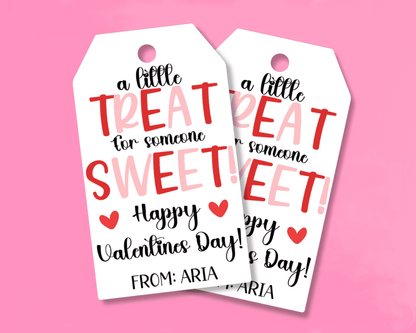 Editable Treat Sweet Valentine Gift Tags for Kids Classroom Valentine