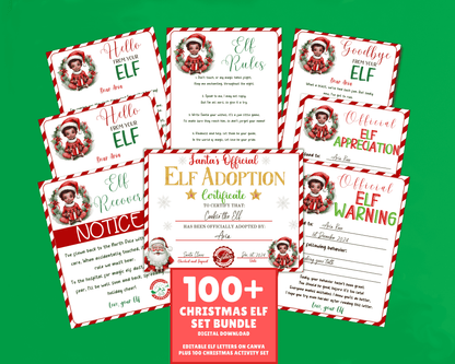 EDITABLE Elf Letter Set