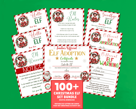 EDITABLE Elf Letter Set