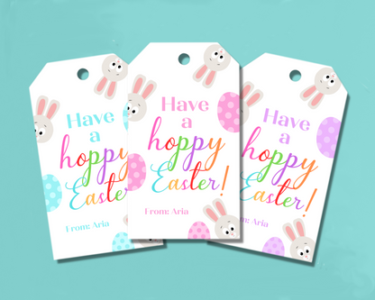 Editable Easter Gift Tags, Printable Easter Basket Tags