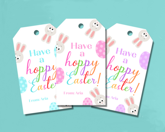 Editable Easter Gift Tags, Printable Easter Basket Tags