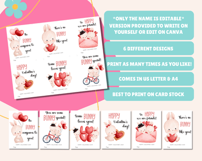Only name is editable, version provided to write the name yourself or edit on Canva, comes in US Letter & A4, best to print on cardstock.