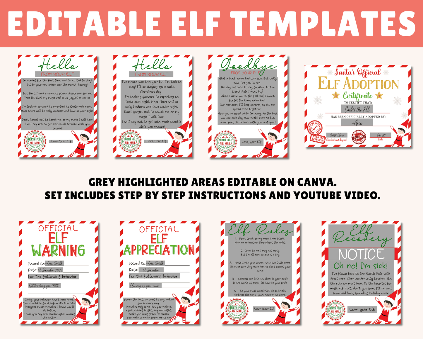 40 Cheeky Scenes Easy Printable Elf Kit