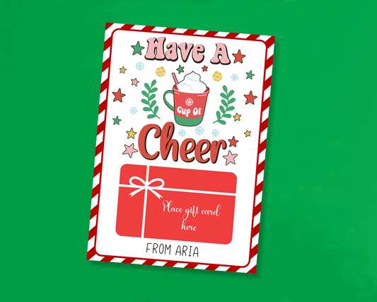 EDITABLE Printable Christmas Gift Card Holder