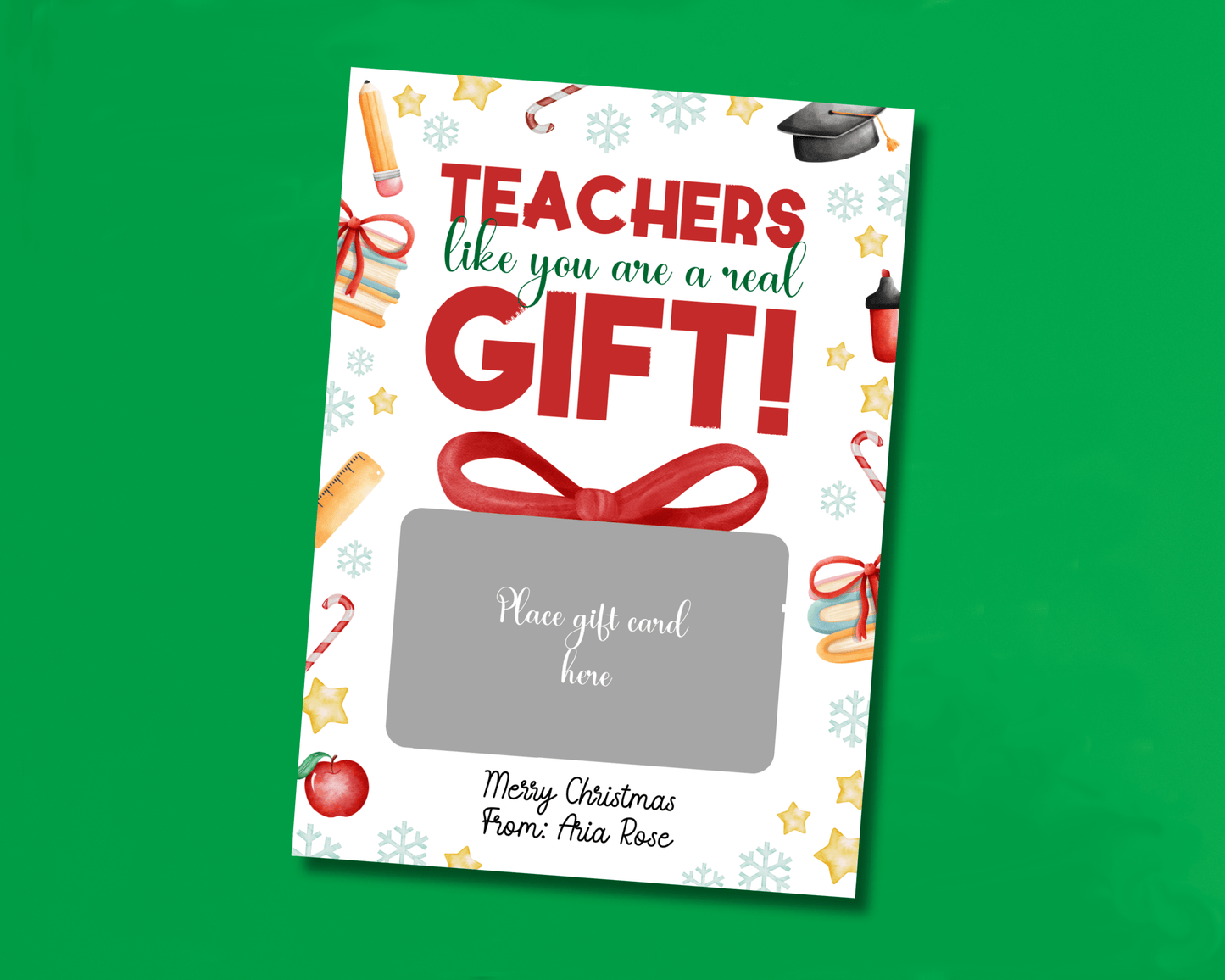 EDITABLE Printable Christmas Gift Card Holder