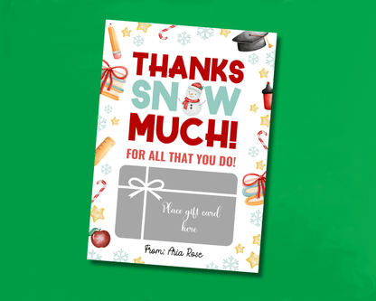 EDITABLE Printable Christmas Gift Card Holder