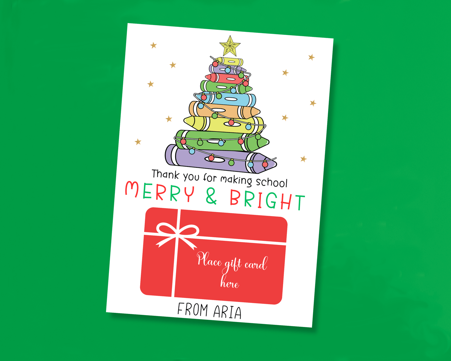 EDITABLE Printable Christmas Gift Card Holder