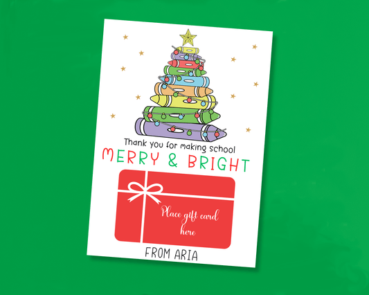 EDITABLE Printable Christmas Gift Card Holder